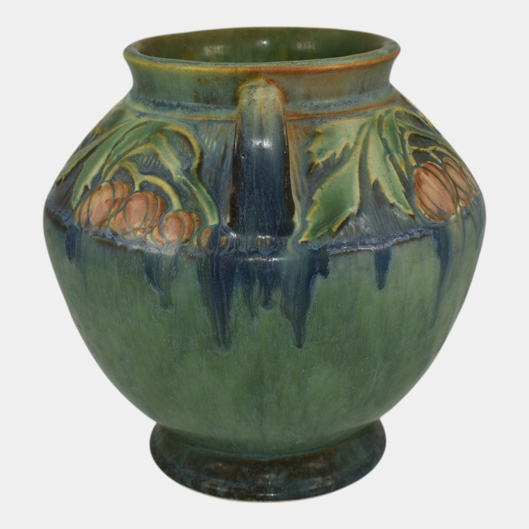 Roseville Baneda Green 1932 Vintage Arts And Crafts Pottery Ceramic Vase 591-6 - Just Art Pottery