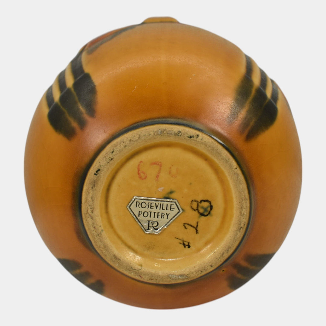 Roseville Laurel Yellow 1934 Vintage Arts And Crafts Pottery Ceramic Vase 670-7