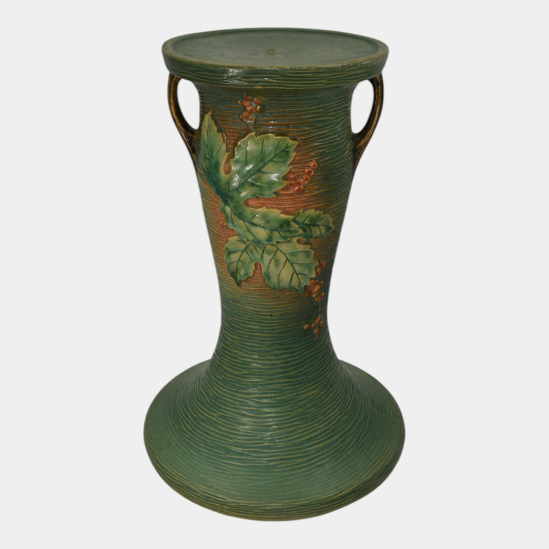 Roseville Bushberry Green 1941 Vintage Art Pottery Ceramic Pedestal 657-8