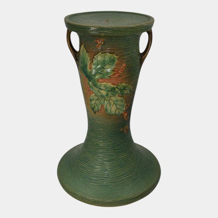 Roseville Bushberry Green 1941 Vintage Art Pottery Ceramic Pedestal 657-8