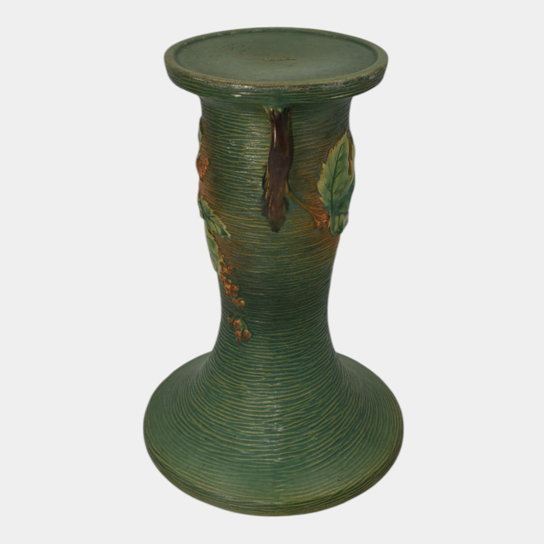 Roseville Bushberry Green 1941 Vintage Art Pottery Ceramic Pedestal 657-8