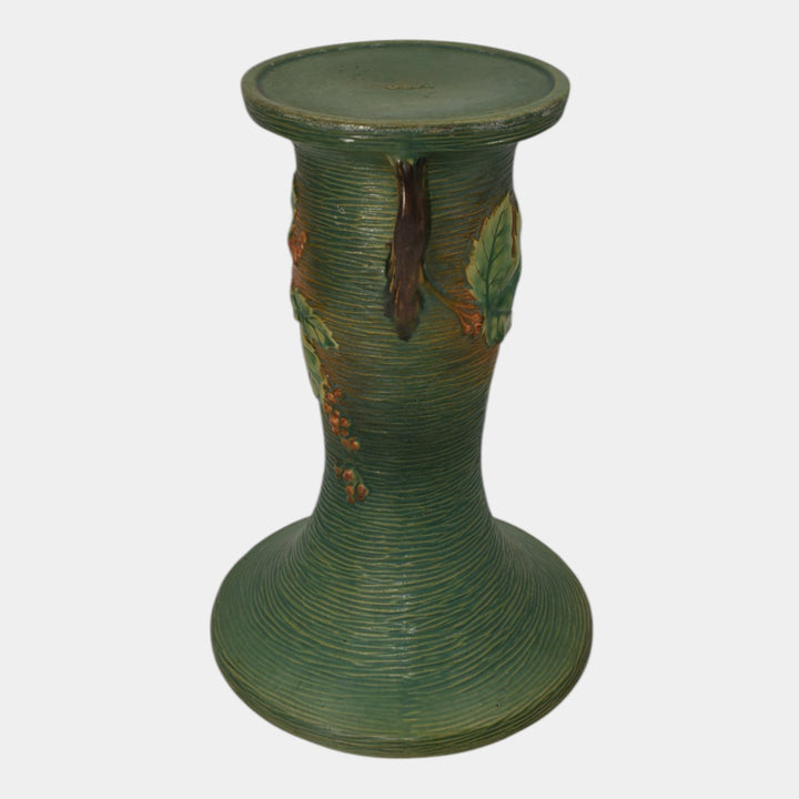Roseville Bushberry Green 1941 Vintage Art Pottery Ceramic Pedestal 657-8