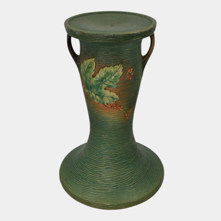 Roseville Bushberry Green 1941 Vintage Art Pottery Ceramic Pedestal 657-8