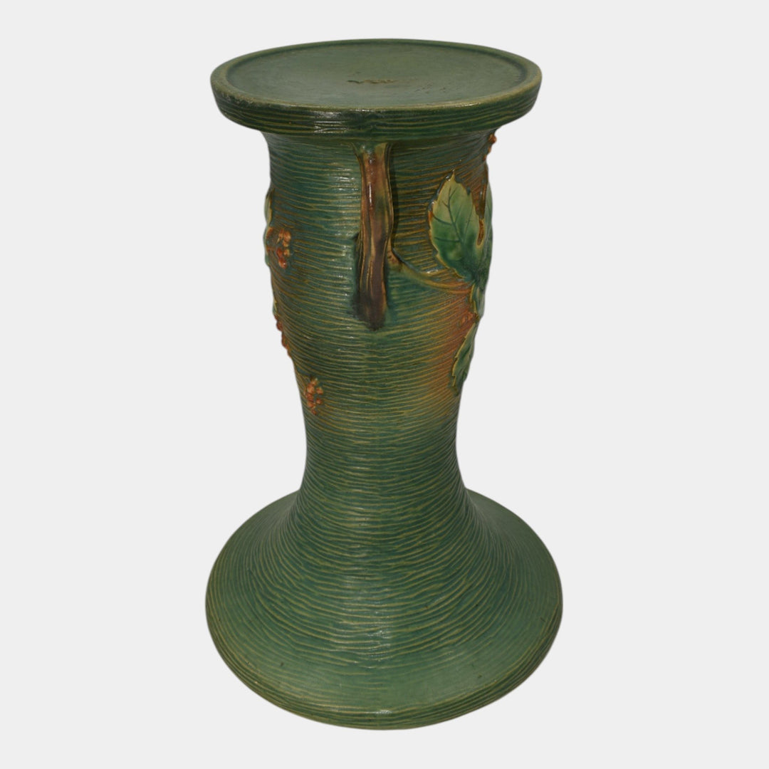 Roseville Bushberry Green 1941 Vintage Art Pottery Ceramic Pedestal 657-8