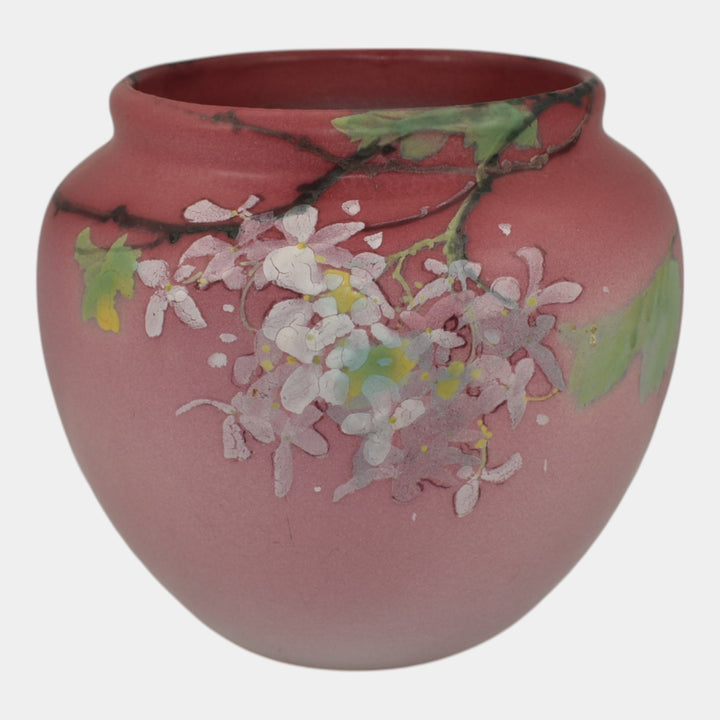 Weller Hudson Red 1920s Vintage Art Pottery Vase Timberlake - Just Art Pottery