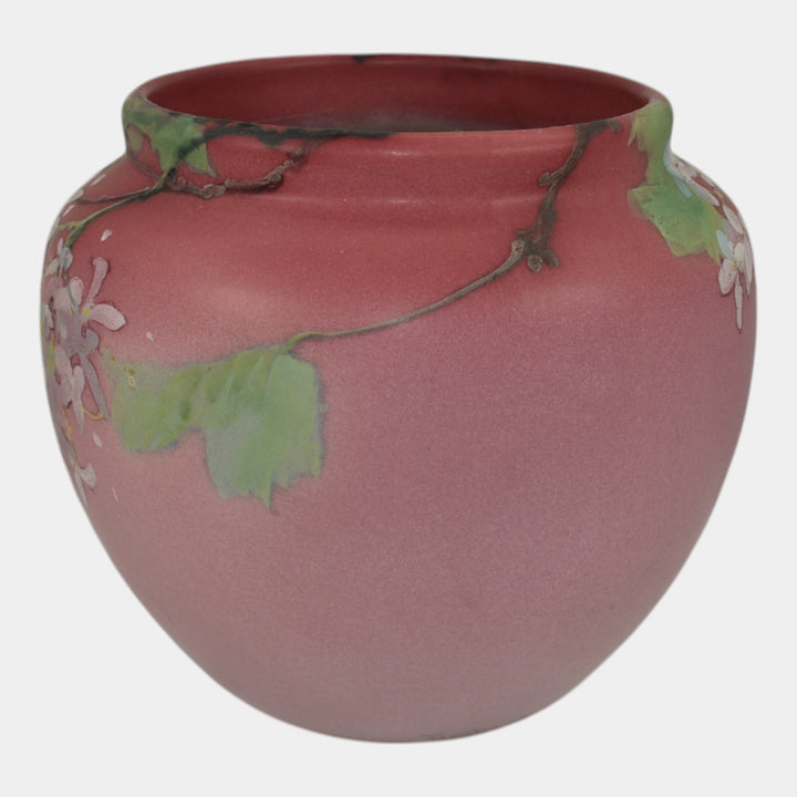 Weller Hudson Red 1920s Vintage Art Pottery Vase Timberlake - Just Art Pottery