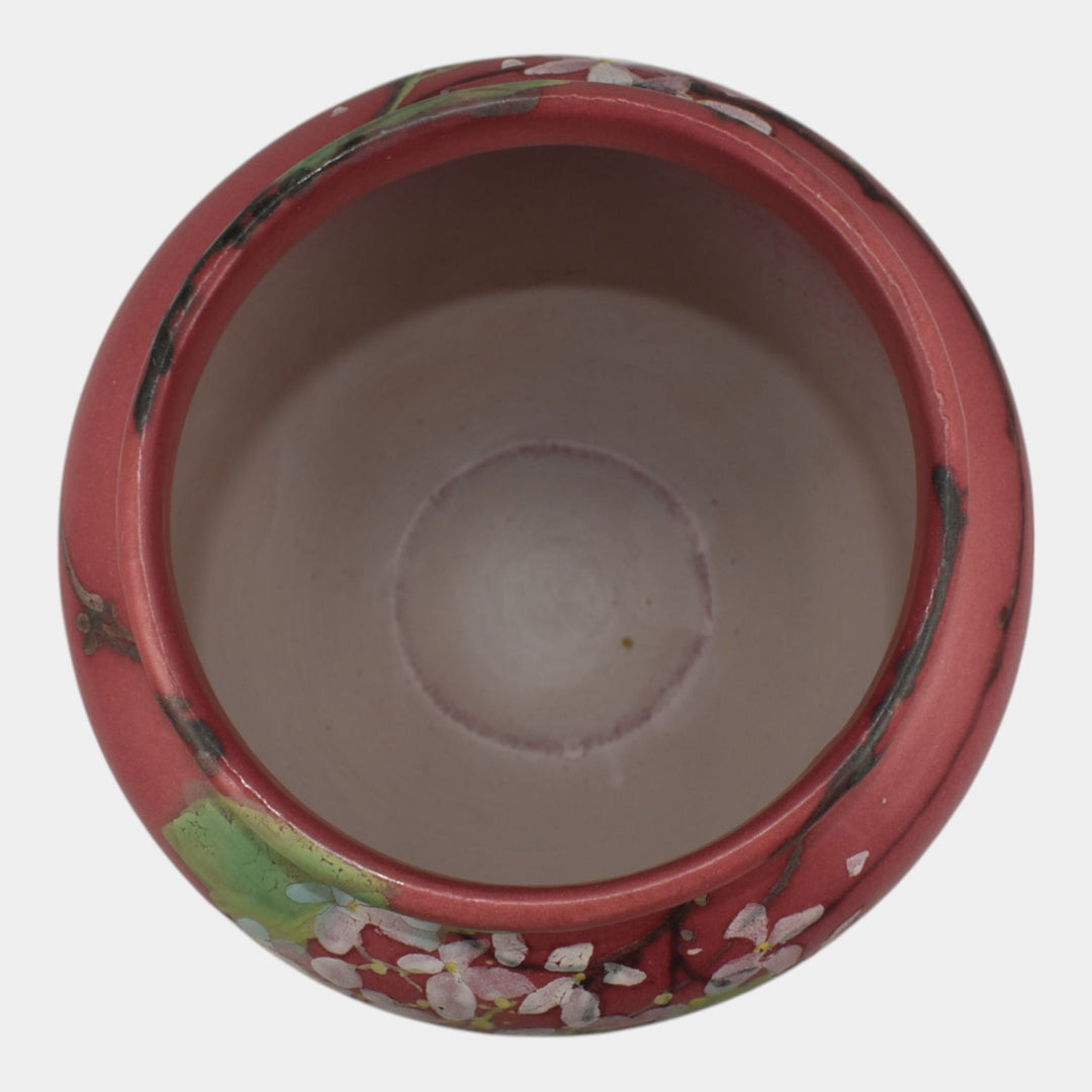 Weller Hudson Red 1920s Vintage Art Pottery Vase Timberlake - Just Art Pottery