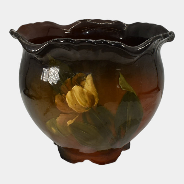 Roseville Rozane 1900s Art Pottery Standard Glaze Ceramic Jardiniere Planter 424