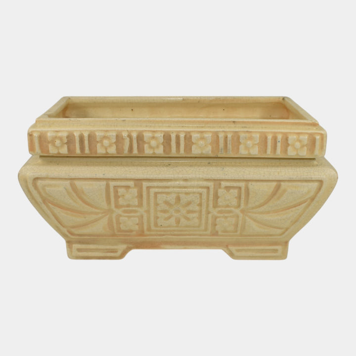 Roseville Old Ivory 1916 Vintage Art Pottery Ceramic Planter With Liner 210