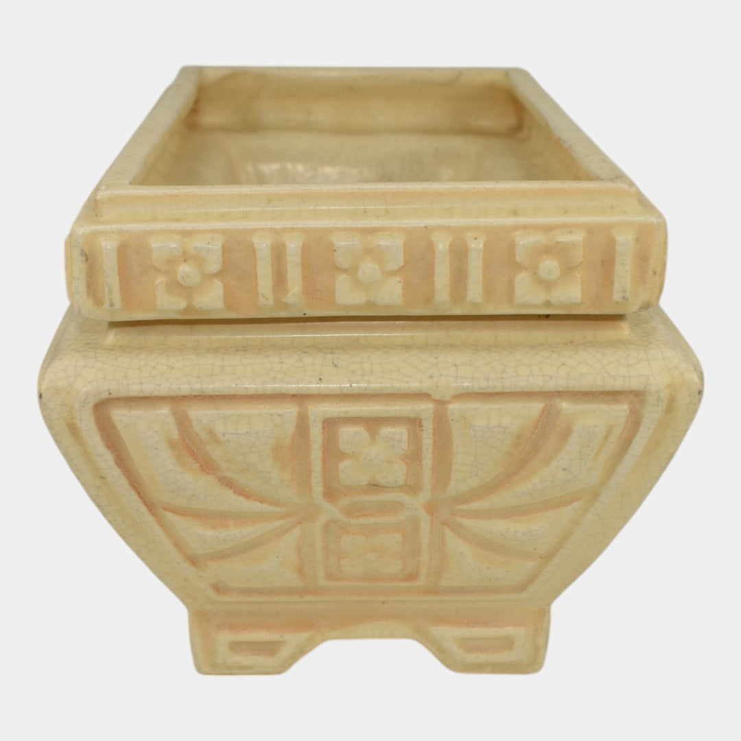 Roseville Old Ivory 1916 Vintage Art Pottery Ceramic Planter With Liner 210
