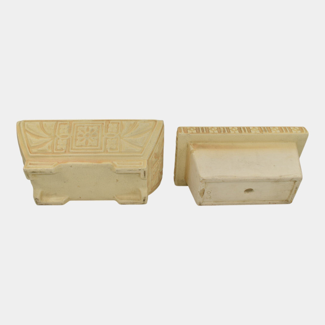 Roseville Old Ivory 1916 Vintage Art Pottery Ceramic Planter With Liner 210