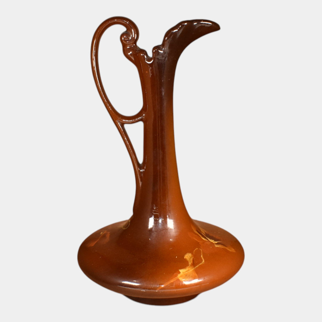 Roseville Rozane 1900s Art Pottery Standard Glaze Pansies Ceramic Ewer
