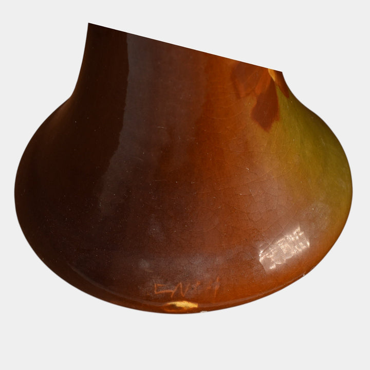 Roseville Rozane Ware 1900s Art Pottery Standard Glaze Pansies Candle Holder - Just Art Pottery