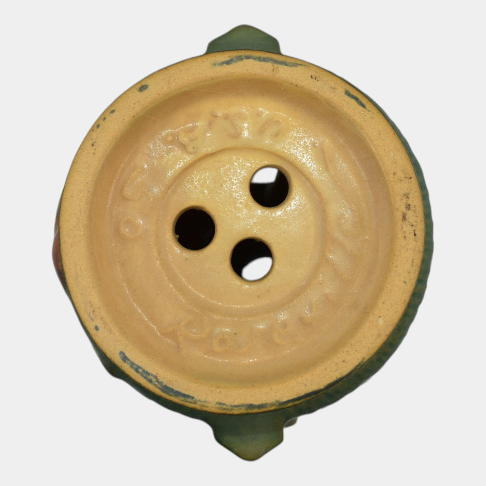 Roseville Clematis Green 1944 Vintage Art Pottery Ceramic Flower