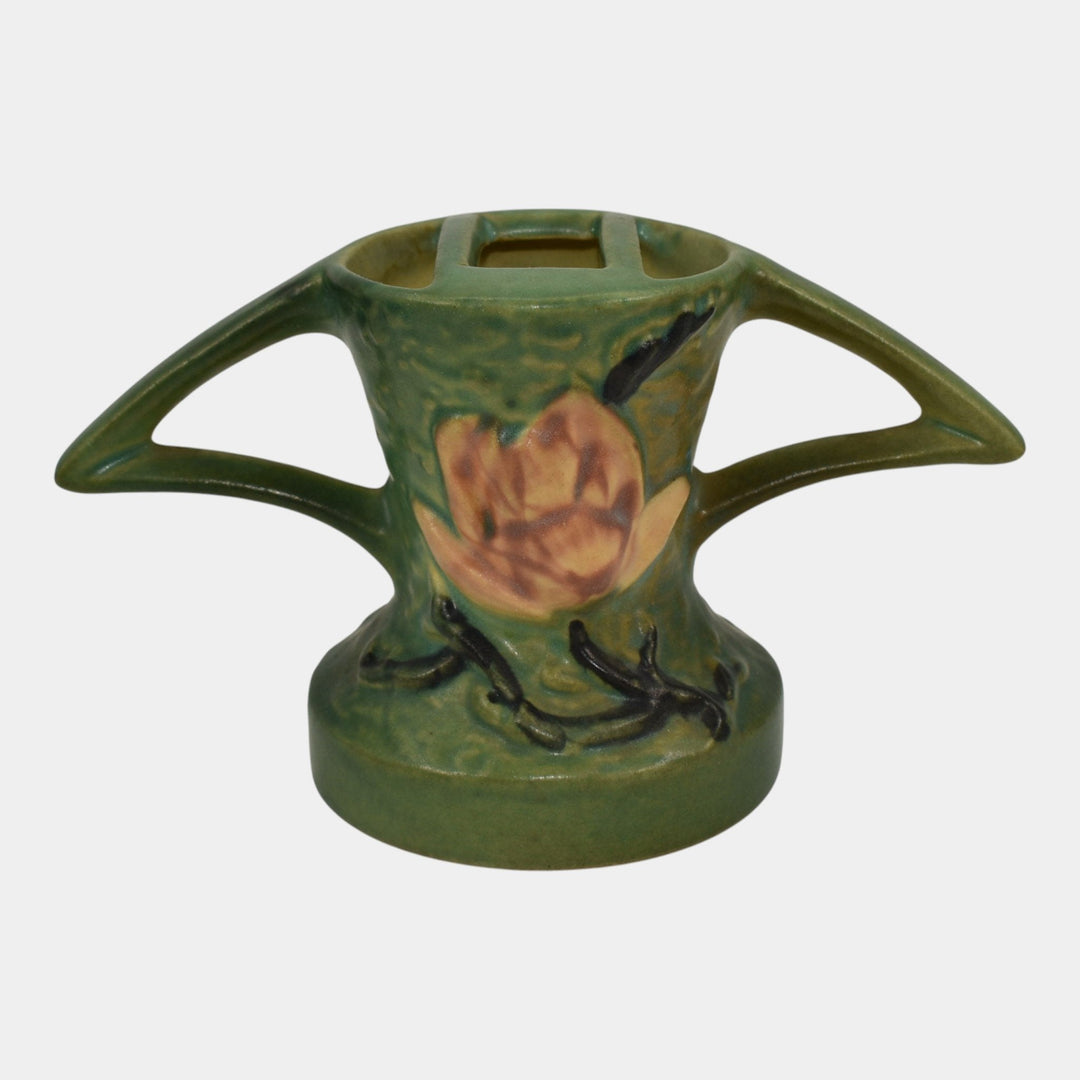 Roseville Magnolia Green 1943 Vintage Art Pottery Ceramic Flower Frog 49 - Just Art Pottery