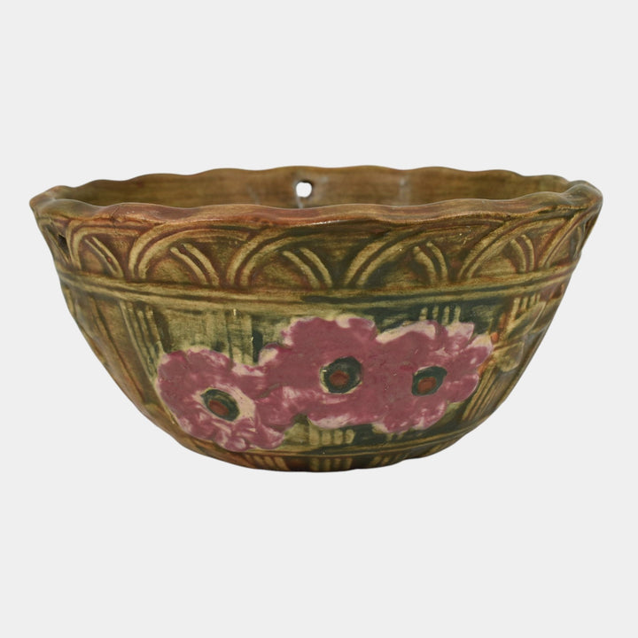 Weller Flemish 1920s Vintage Art Pottery Ceramic Planter Basket - Just Art Pottery