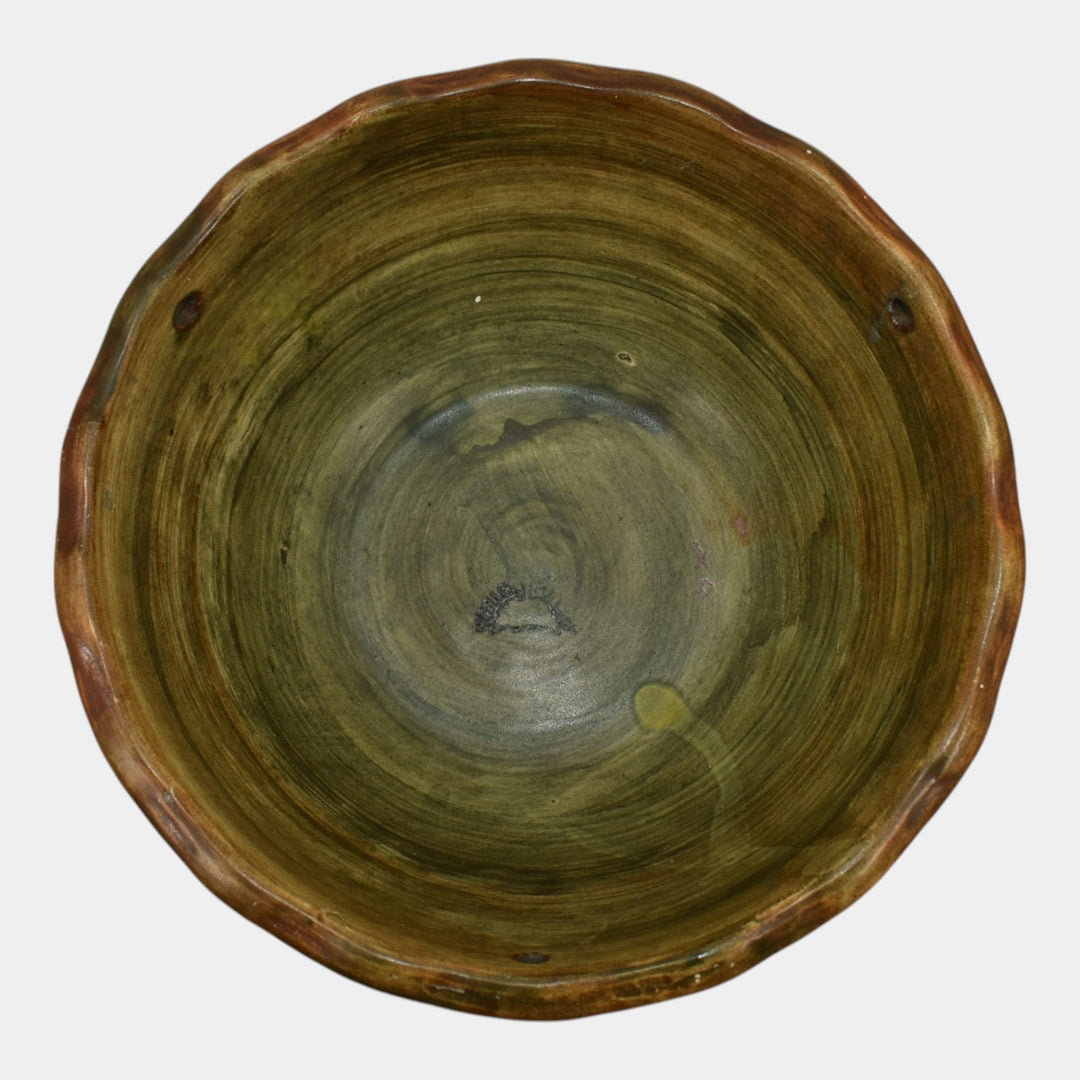 Weller Flemish 1920s Vintage Art Pottery Ceramic Planter Basket - Just Art Pottery