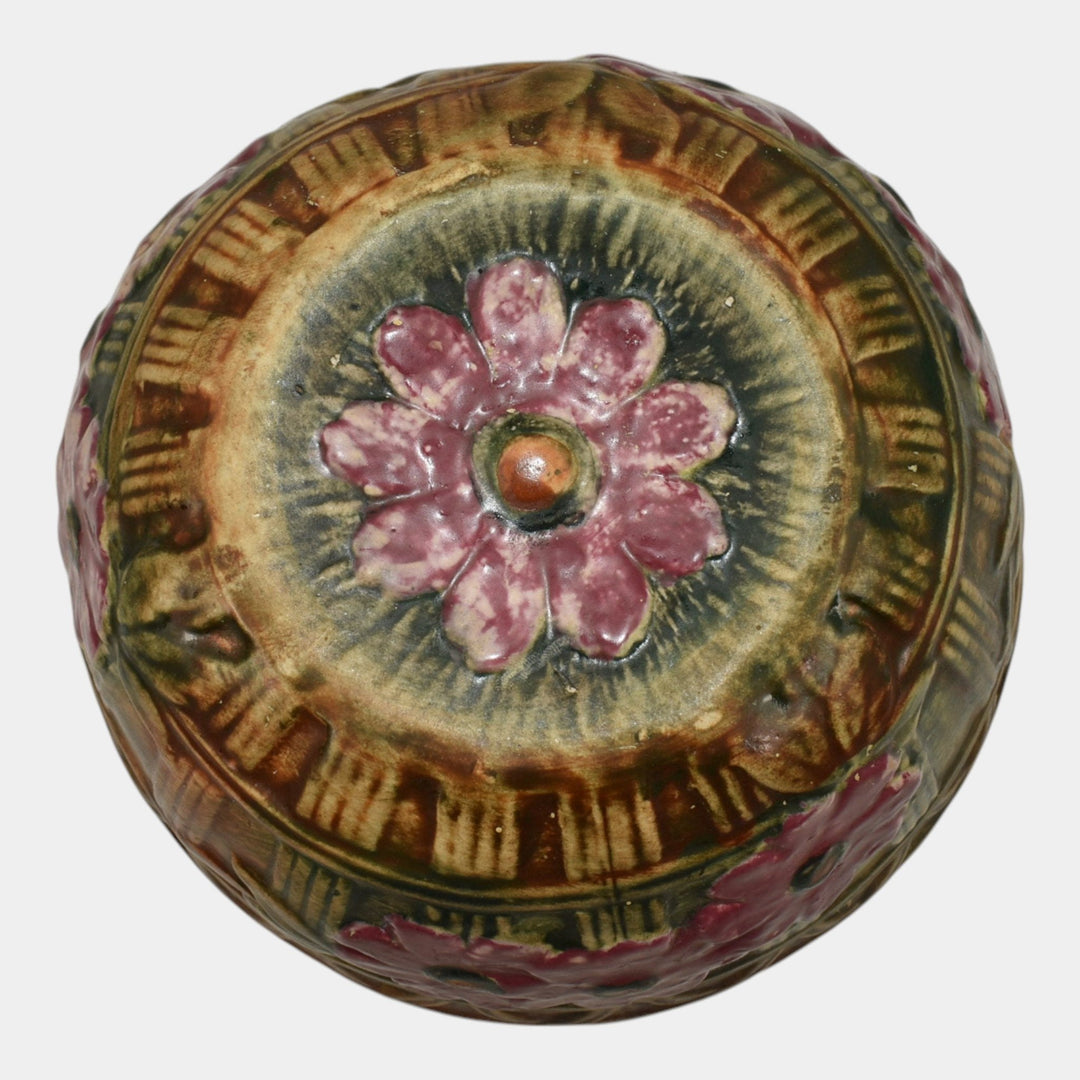 Weller Flemish 1920s Vintage Art Pottery Ceramic Planter Basket - Just Art Pottery