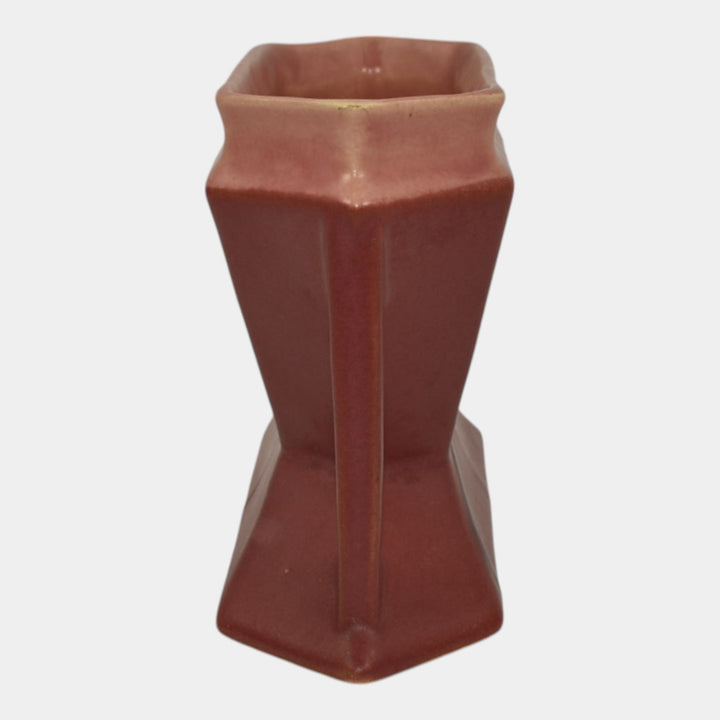 Roseville Futura 1928 Vintage Art Deco Pottery Pink Ceramic Vase 85-4