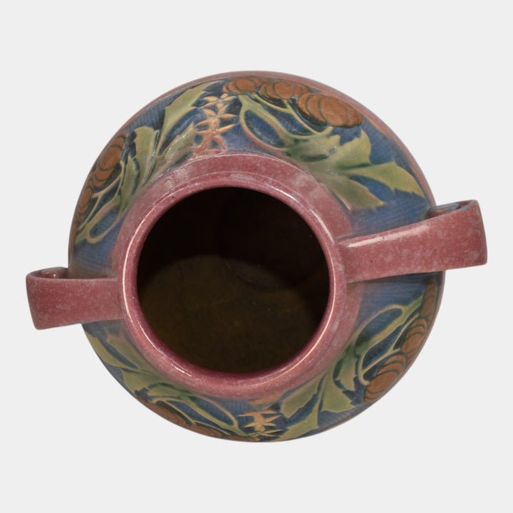 Roseville Baneda Pink 1932 Vintage Arts And Crafts Pottery Ceramic Vase 595-8