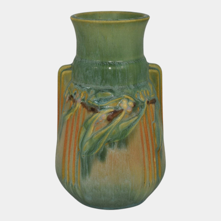Roseville Laurel Green 1934 Vintage Arts And Crafts Pottery Flower Vase 667-6
