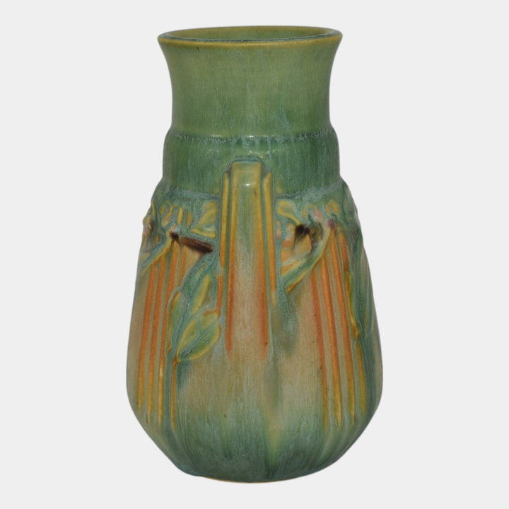 Roseville Laurel Green 1934 Vintage Arts And Crafts Pottery Flower Vase 667-6