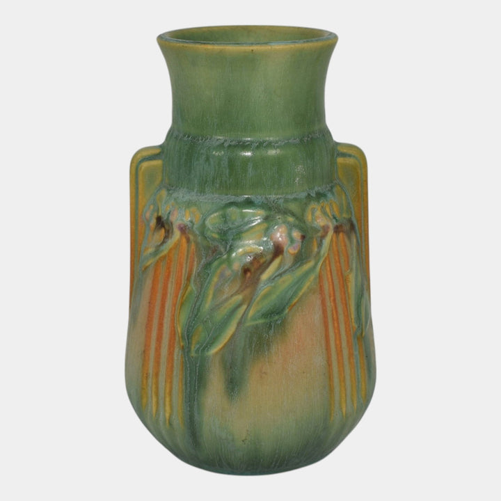 Roseville Laurel Green 1934 Vintage Arts And Crafts Pottery Flower Vase 667-6