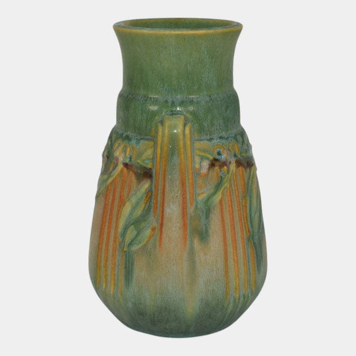 Roseville Laurel Green 1934 Vintage Arts And Crafts Pottery Flower Vase 667-6
