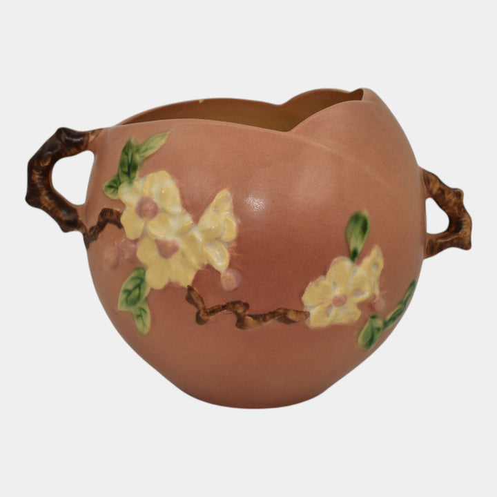 Roseville Apple Blossom Pink 1949 Vintage Art Pottery Ceramic Bowl Vase 342-6