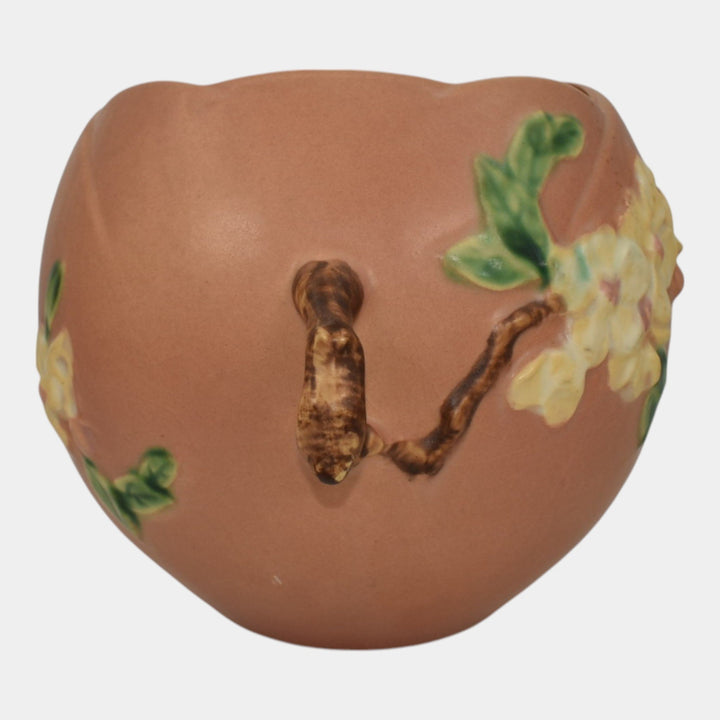 Roseville Apple Blossom Pink 1949 Vintage Art Pottery Ceramic Bowl Vase 342-6