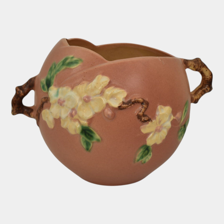 Roseville Apple Blossom Pink 1949 Vintage Art Pottery Ceramic Bowl Vase 342-6