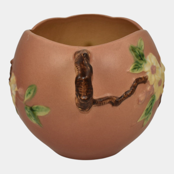 Roseville Apple Blossom Pink 1949 Vintage Art Pottery Ceramic Bowl Vase 342-6