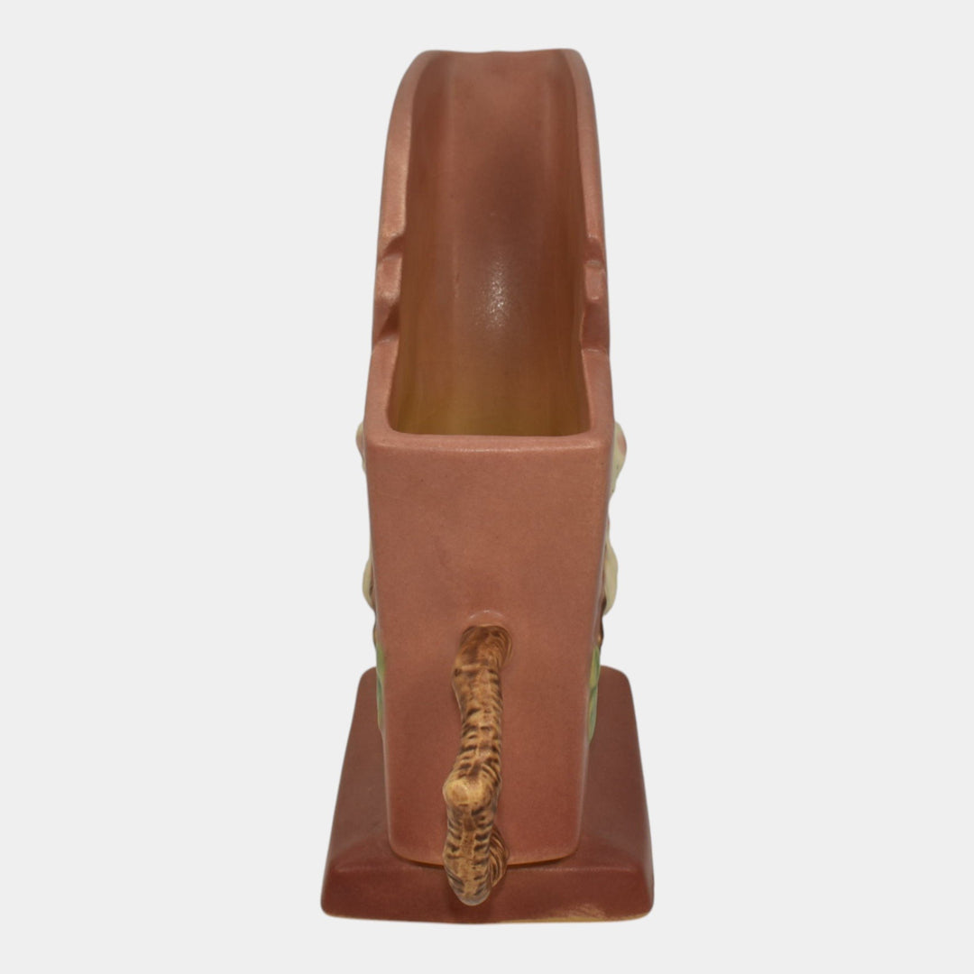 Roseville Apple Blossom Pink 1949 Mid Century Modern Pottery Ceramic Vase 373-7 - Just Art Pottery