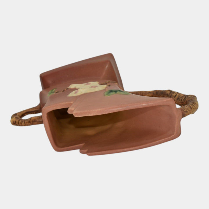 Roseville Apple Blossom Pink 1949 Mid Century Modern Pottery Ceramic Vase 373-7 - Just Art Pottery