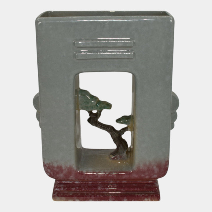 Roseville Artwood Gray 1951 Mid Century Modern Art Pottery Planter Vase 1052-8