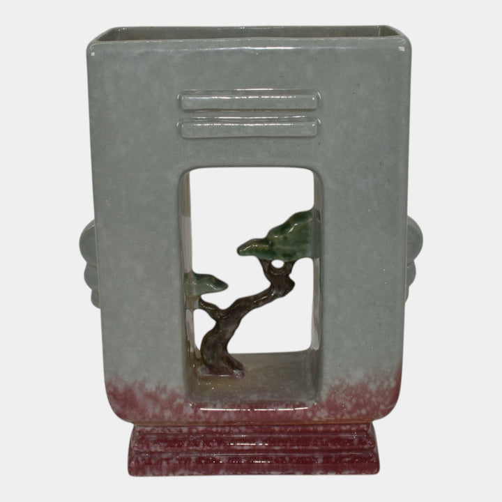 Roseville Artwood Gray 1951 Mid Century Modern Art Pottery Planter Vase 1052-8
