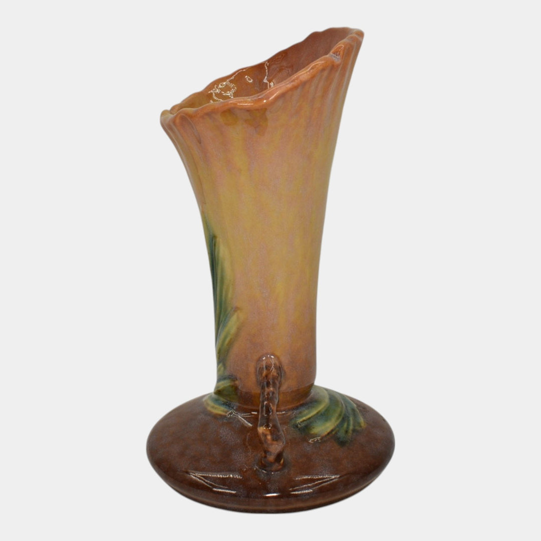 Roseville Wincraft Orange 1948 Mid Century Modern Pottery Pine Cone Vase 283-8