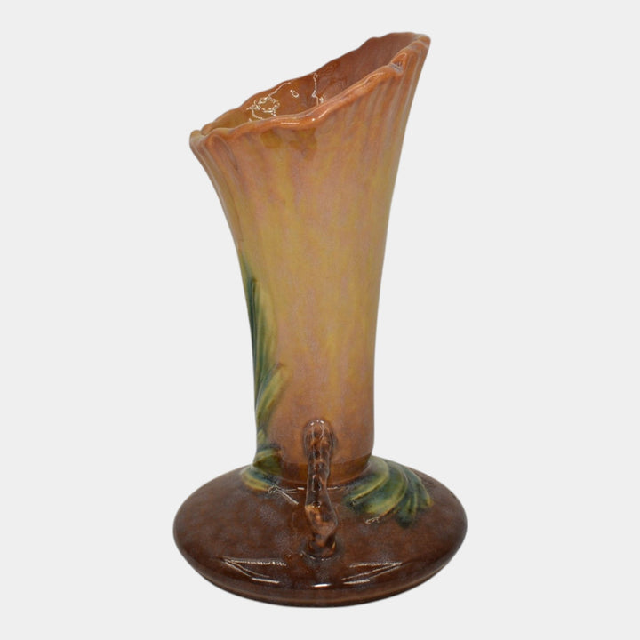 Roseville Wincraft Orange 1948 Mid Century Modern Pottery Pine Cone Vase 283-8