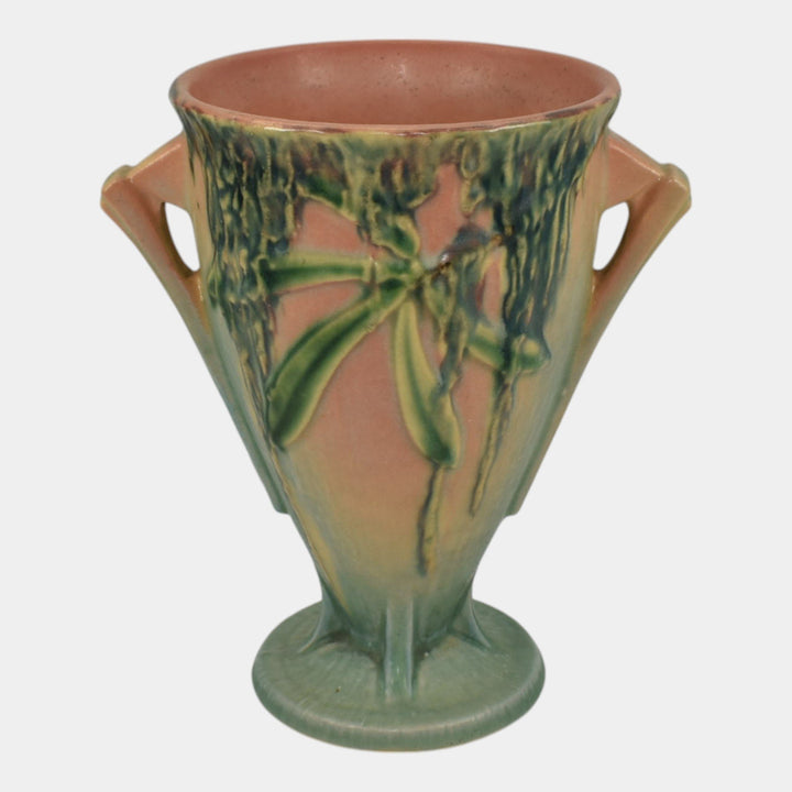Roseville Moss Pink 1936 Vintage Art Deco Pottery Ceramic Flower Vase 775-6