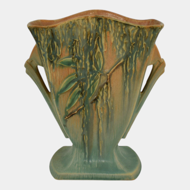 Roseville Moss Tan Green 1936 Vintage Art Deco Pottery Ceramic Vase 778-7 - Just Art Pottery