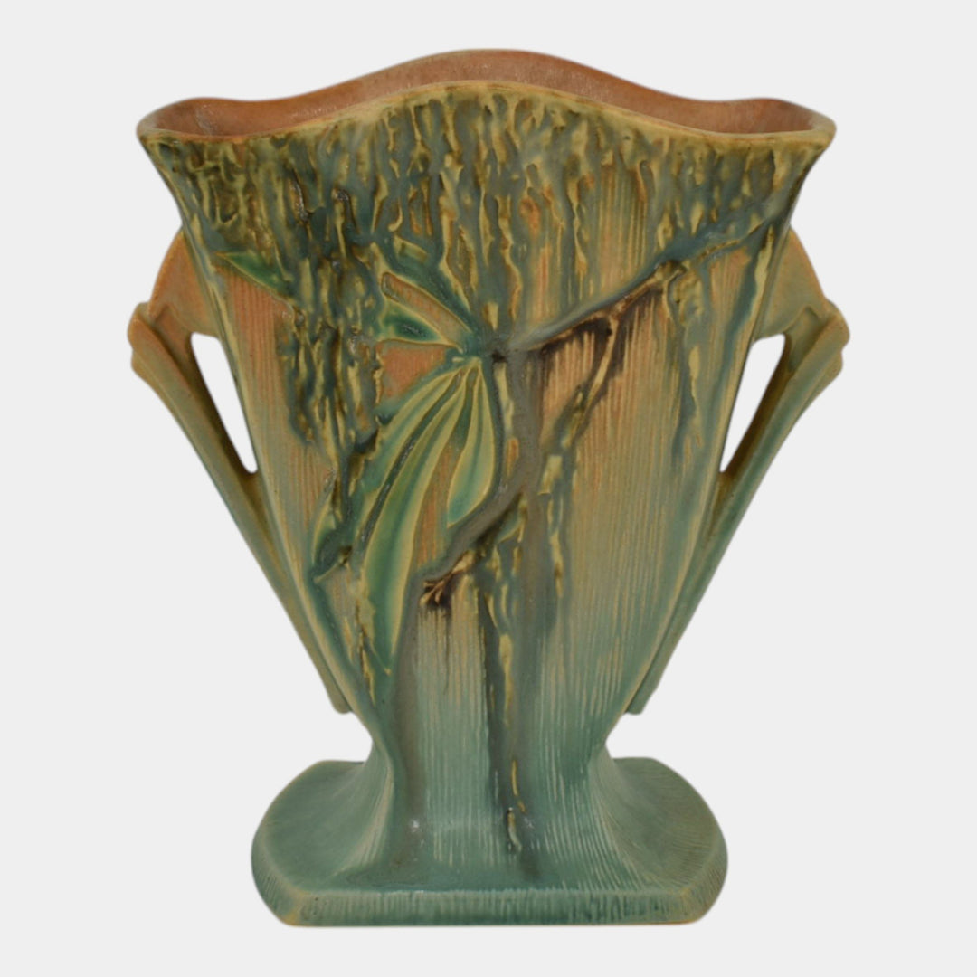 Roseville Moss Tan Green 1936 Vintage Art Deco Pottery Ceramic Vase 778-7 - Just Art Pottery