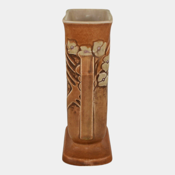 Roseville Clemana Brown 1936 Vintage Art Deco Pottery Ceramic Vase 123-7