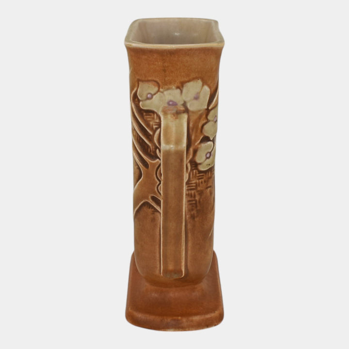 Roseville Clemana Brown 1936 Vintage Art Deco Pottery Ceramic Vase 123-7