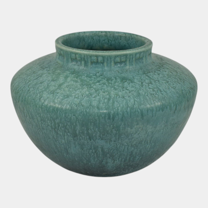Roseville Tourmaline Turquoise Blue 1933 Art Deco Pottery Ceramic Vase A-200-4 - Just Art Pottery