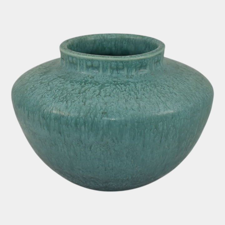 Roseville Tourmaline Turquoise Blue 1933 Art Deco Pottery Ceramic Vase A-200-4 - Just Art Pottery