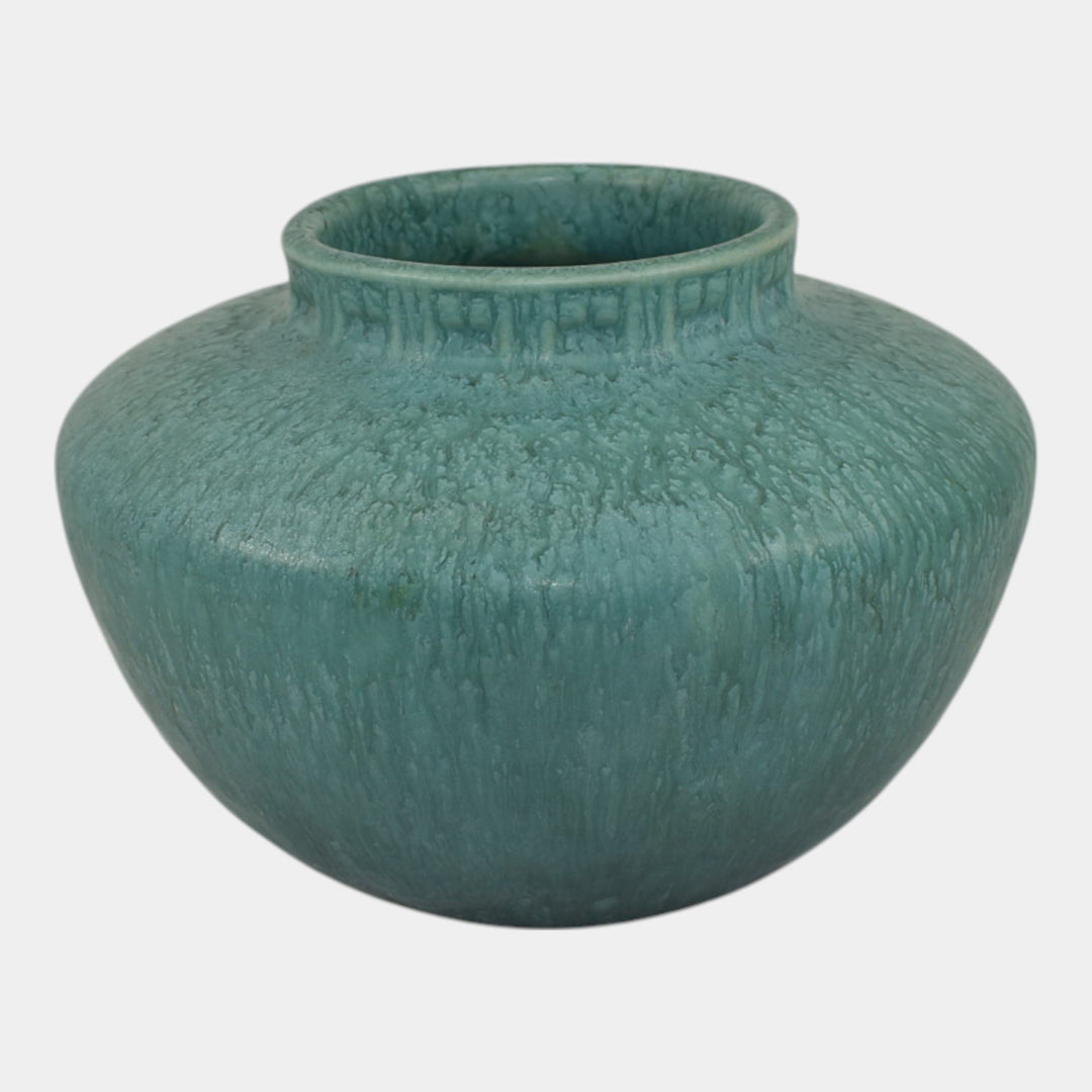 Roseville Tourmaline Turquoise Blue 1933 Art Deco Pottery Ceramic Vase A-200-4 - Just Art Pottery