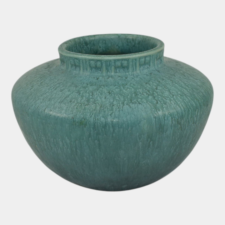Roseville Tourmaline Turquoise Blue 1933 Art Deco Pottery Ceramic Vase A-200-4 - Just Art Pottery
