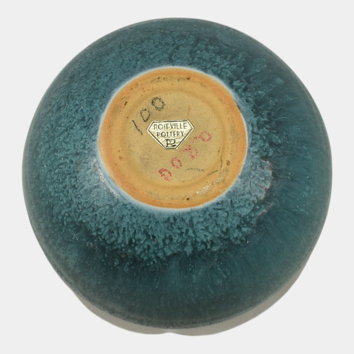 Roseville Tourmaline Turquoise Blue 1933 Art Deco Pottery Ceramic Vase A-200-4 - Just Art Pottery