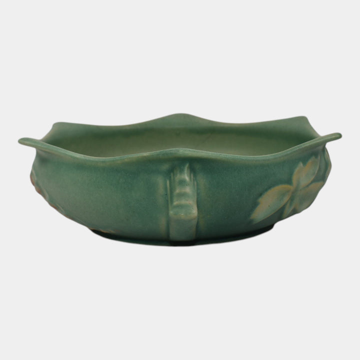 Roseville Bleeding Heart Green 1940 Vintage Art Pottery Ceramic Bowl 379-6
