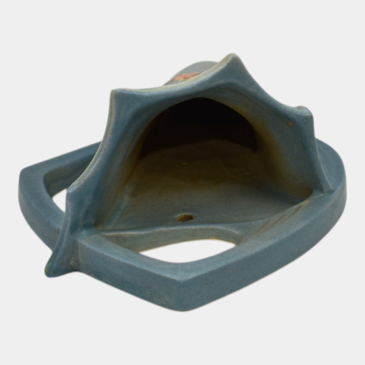 Roseville Bleeding Heart Blue 1940 Mid Century Modern Pottery Wall Pocket 1287-8